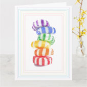 GRANDE carte d'anniversaire RAINBOW CANDY (Fleur jaune)