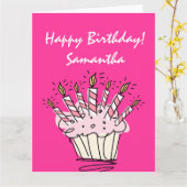 Grande carte d'anniversaire très grande pour les f (Fleur jaune)