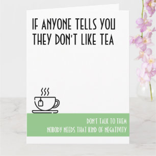 Grande carte d'anniversaire verte de Tea Lover