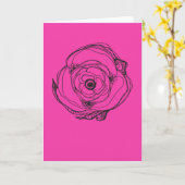 Grande carte de dessin et poésie rose (Fleur jaune)