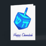 Grande carte de Dreidel Chanukah<br><div class="desc">Un grand dreidel bleu pour rappelle tout le monde que les vacances des lumières sont ici ! Chanukah heureux</div>