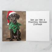 Grande carte de Noël à chiot Elf Dane (Intérieur)