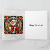 Grande carte de Noël Chihuahua en robe Père Noël (Intérieur)