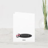 Grande carte de note de chouette rose "Merci" amus (Dos)