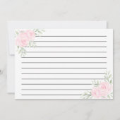 Grande carte de recette rose florale Rose Rose (Dos)