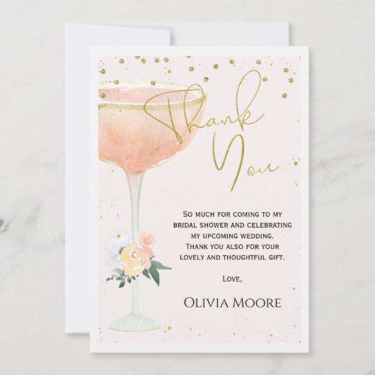 Grande Carte de remerciements de Fête des mariées (Devant)