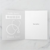 Grande carte de remerciements de soins infirmiers  (Intérieur)
