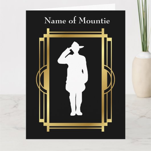 Grande carte de retraite Silhouette de la Gendarme (Devant)