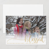 Grande carte de vacances photo Blessé, Or et Blanc (Devant / Derrière)