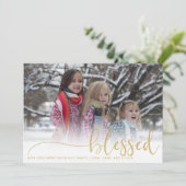 Grande carte de vacances photo Blessé, Or et Blanc (Debout devant)