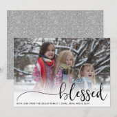 Grande carte de vacances photo Blessé, Parties sci (Devant / Derrière)