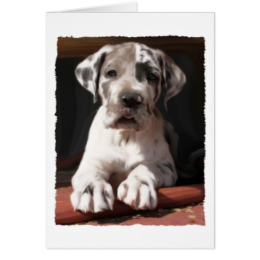 Grande carte de voeux Dane Puppy (Devant)