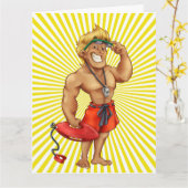 GRANDE carte de voeux (de maître nageur) - SRF (Fleur jaune)