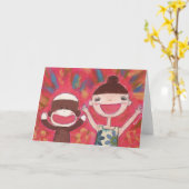 Grande carte de voeux de sourires (Fleur jaune)