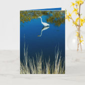 Grande carte de voeux du héron #2 (Fleur jaune)