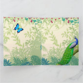 Grande carte de voeux Exotic Indian Blue Peacock (Intérieur)