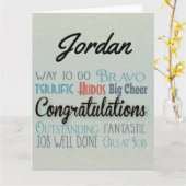 Grande carte de voeux Monogramme Félicitations (Fleur jaune)