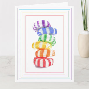 GRANDE carte de voeux RAINBOW CANDY