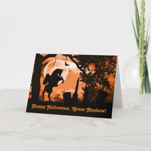 Grande carte d'Halloween Nephew avec Horseman sans (Devant)