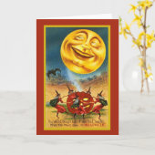 Grande carte Lune Halloween (Fleur jaune)
