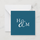 Grande carte Monogramme simple marine bleue (Dos)