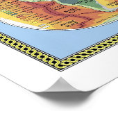 Grande carte physique du monde poster (Coin)