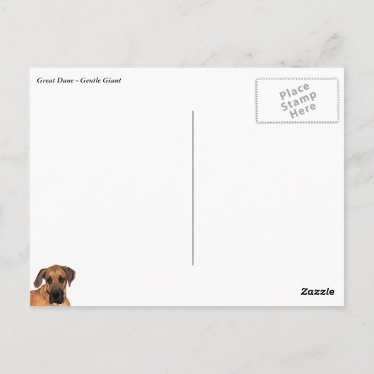 Grande carte postale Géant Géant Doux Dane (Dos)