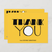 Grande carte postale noire Merci (Devant / Derrière)