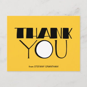 Grande carte postale noire Merci