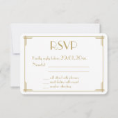 Grande Carte RSVP Gatsby Art Déco Mariage (Devant)