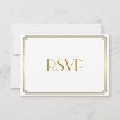 Grande Carte RSVP Gatsby Art Déco White Gold Weddi (Dos)