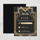 Grande carte RSVP Gatsby inspirée (Devant / Derrière)