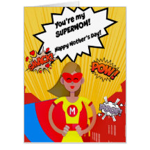GRANDE carte superbe du jour de mère de Supermom