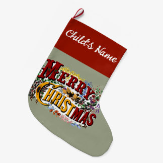 Grande Chaussette De Noël 1876 Joyeux Noël Coloré