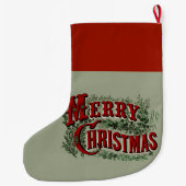 Grande Chaussette De Noël 1876 Joyeux Noël vert (Dos)