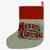 Grande Chaussette De Noël 1876 Merry Christmas Green (Dos)