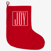 Grande Chaussette De Noël 3 Initiales/Lettres Monogramme | Rouge et blanc (Devant)