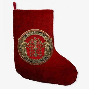 Grande Chaussette De Noël [510] Deux Ninurtas d'or avec arbre de vie