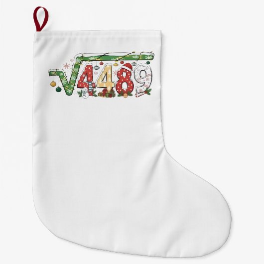 Grande Chaussette De Noël 67 Meme Racine Carrée 4489 Six Sept Math Noël (Devant)
