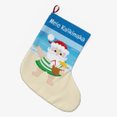 Grande Chaussette De Noël A Day At The Beach With Santa Claus (Devant (Accrochage))