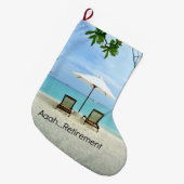 Grande Chaussette De Noël Aaah...retraite, Détente à la plage (Devant (Accrochage))