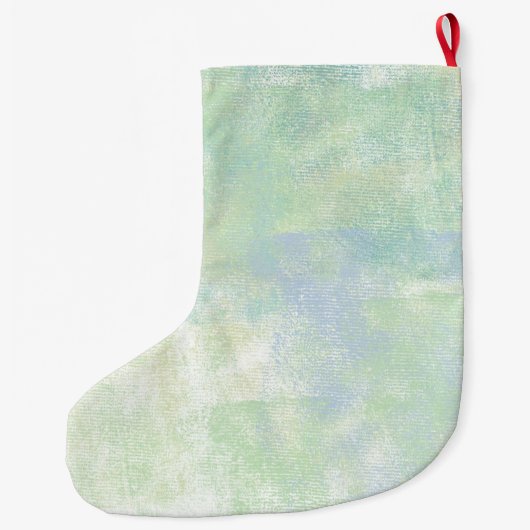 Grande Chaussette De Noël Abrégé sur en pastel vert bleu personnalisé (Dos)