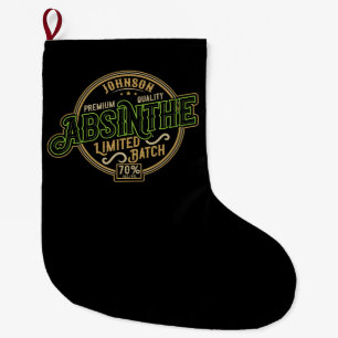 Grande Chaussette De Noël Absinthe Herbal Spirit Liquor Étiquette