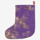 Grande Chaussette De Noël Abstrait d'or violet (Dos)