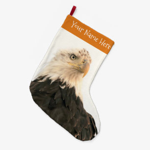 Grande Chaussette De Noël Aigle de Bald s'estompe dans le ciel fumé