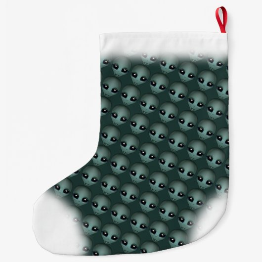 Grande Chaussette De Noël Alien Noël Stocking Alien personnalisé Stocking (Dos)