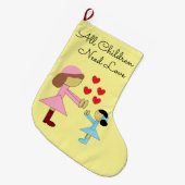 Grande Chaussette De Noël All Children Need Love:  Light Yellow (Devant (Accrochage))