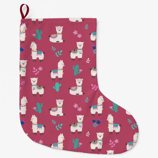 Grande Chaussette De Noël Alpacas/Llamas (Devant)