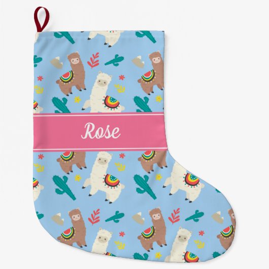 Grande Chaussette De Noël Alpacas/Llamas (Devant)