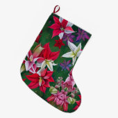 Grande Chaussette De Noël Amaryllis Fleurs et pins (Devant (Accrochage))